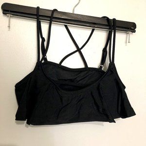 NWOT VOLCOM Swimsuit Bikini Bra top Size MED Black